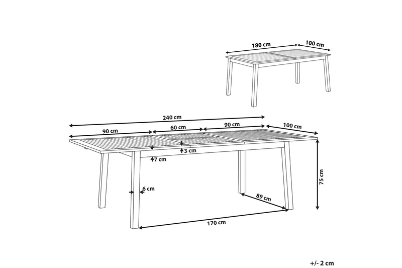 Kettelle Matbord Utomhus 100x180 cm - Mörkbrun - Utemöbler - Utebord & trädgårdsbord - Matbord utomhus