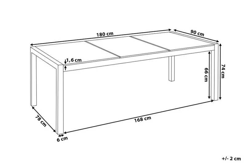 Bacoli Matbord Utomhus 180 cm - Svart - Utemöbler - Utebord & trädgårdsbord - Matbord utomhus