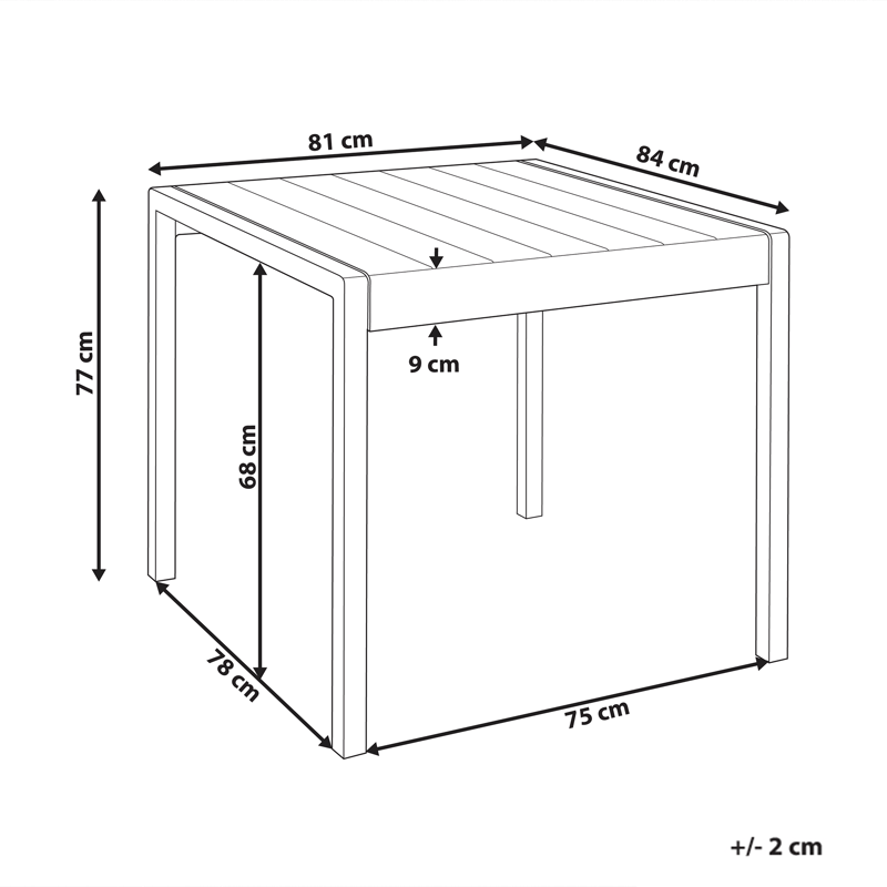 Matbord utomhus Bartica 84x81 cm - Beige - Utemöbler - Utebord & trädgårdsbord - Matbord utomhus
