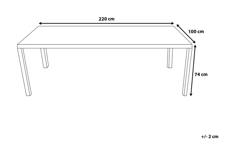 Italy Trädgårdsbord 220 cm - Vit - Utemöbler - Utebord & trädgårdsbord - Matbord utomhus