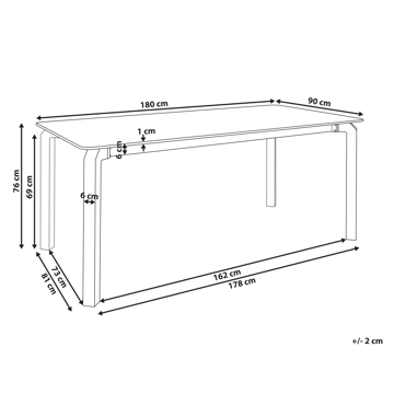 Matbord utomhus Feletto 90x180 cm Sten Vit - Vit - Utemöbler - Utebord & trädgårdsbord - Matbord utomhus