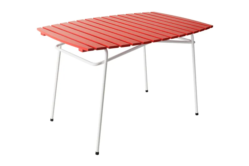Retro Utebord 120x80cm, Röd/vit