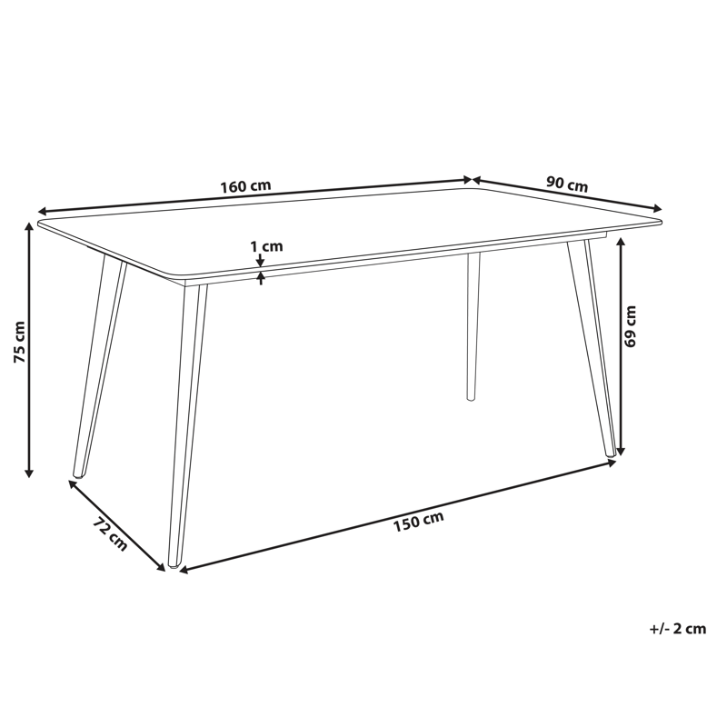 Matbord utomhus Rodallo 90x160 cm Sten - Svart - Utemöbler - Utebord & trädgårdsbord - Matbord utomhus