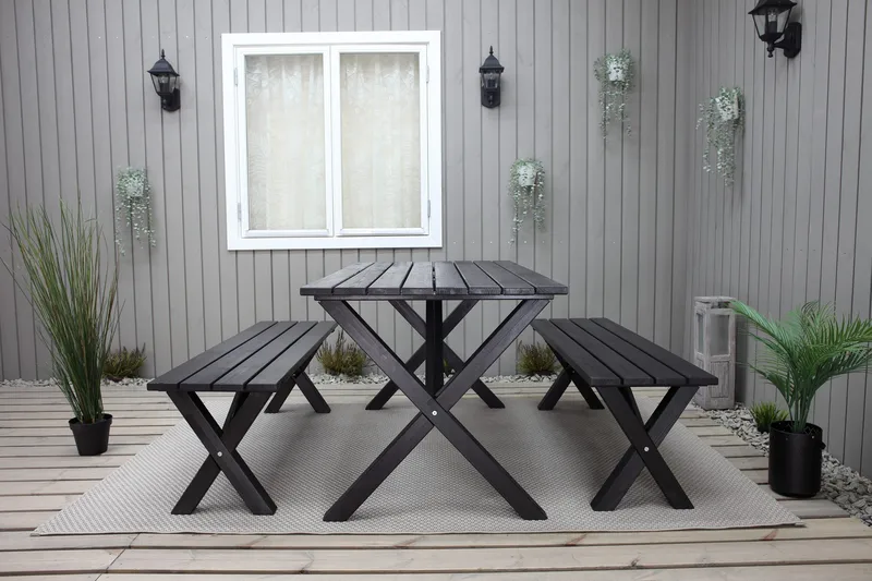 Scottsdale Matbord Utomhus 190 cm Svart - KWA - Utemöbler - Utebord & trädgårdsbord - Matbord utomhus