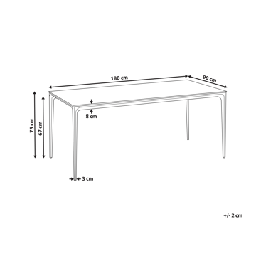 Matbord utomhus Sovareto 90x180 cm Marmoreffekt - Svart/Grå - Utemöbler - Utebord & trädgårdsbord - Matbord utomhus