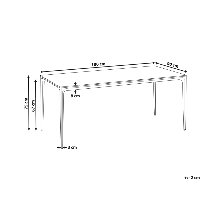 Matbord utomhus Sovareto 90x180 cm Marmoreffekt - Svart/Grå - Utemöbler - Utebord & trädgårdsbord - Matbord utomhus