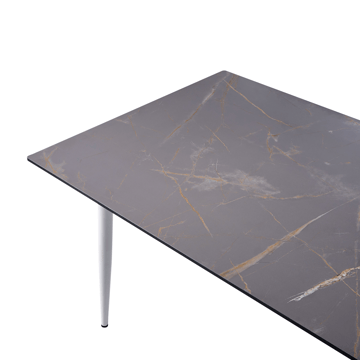 Matbord utomhus Tolentino 90x180 cm Marmoreffekt - Vit/Grå - Utemöbler - Utebord & trädgårdsbord - Matbord utomhus