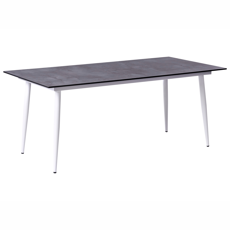 Matbord utomhus Tolentino 90x180 cm Steneffekt - Vit/Grå - Utemöbler - Utebord & trädgårdsbord - Matbord utomhus