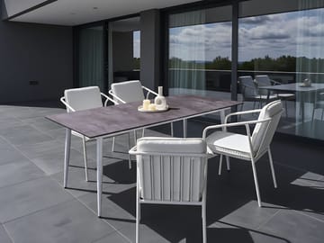 Matbord utomhus Tolentino 90x180 cm Steneffekt - Vit/Grå - Utemöbler - Utebord & trädgårdsbord - Matbord utomhus