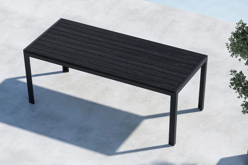 Mirko Matbord Utomhus 90x205 cm - Svart - Utemöbler - Utebord & trädgårdsbord - Matbord utomhus