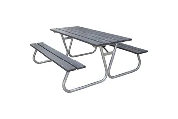 Picknickbord Stabil Metall Utan Ryggstöd - Grå - Utemöbler - Utebord & trädgårdsbord - Picknickbord & bänkbord