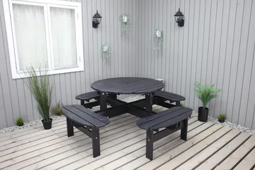 Rogolo Picknickbord 199 cm - Kaffesvart - Utemöbler - Utebord & trädgårdsbord - Picknickbord & bänkbord