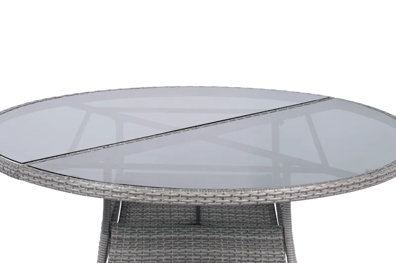 Runt utematbord med härdat glas | Ø150 cm | Tylösand grå - Utemöbler - Utebord & trädgårdsbord - Matbord utomhus