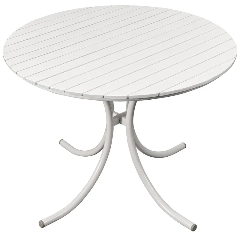 Utematbord Holmö Runt i Vit - 103 cm - Utemöbler - Utebord & trädgårdsbord - Matbord utomhus