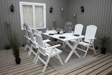 Utomhusbord Scottsdale rektangulär Vit 190 cm - Vit - Utemöbler - Utebord & trädgårdsbord - Matbord utomhus