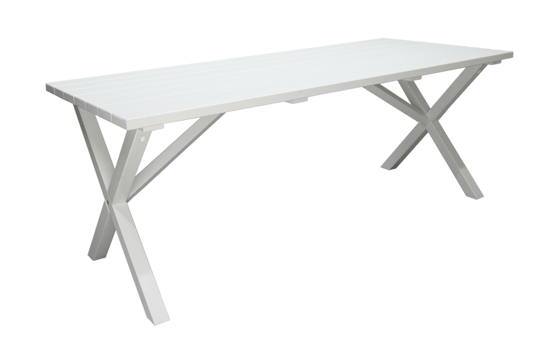 Utomhusbord Scottsdale rektangulär Vit 190 cm - Vit - Utemöbler - Utebord & trädgårdsbord - Matbord utomhus