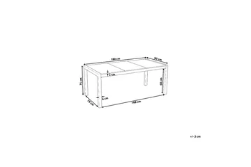 Zervo Matbord Utomhus 180x90 cm - Vit/Silver - Utemöbler - Utebord & trädgårdsbord - Matbord utomhus
