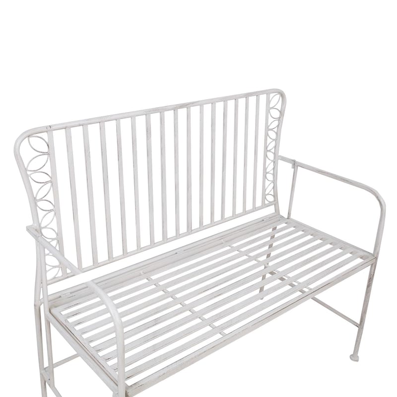 Bänk Jasmine 103x50x93 cm metall - antikvit - Utemöbler - Utesoffa - Trädgårdsbänk & utebänk