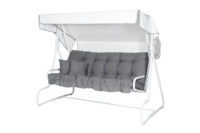 De Luxe Komplett Hammock 196 cm - Vit/Grå - Utemöbler - Utesoffa - Hammock