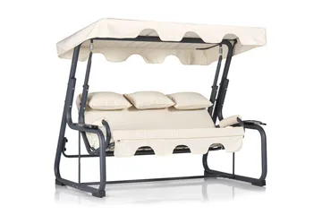 Jaudling 3-sits Hammock med Tak - Grå - Utemöbler - Utesoffa - Hammock