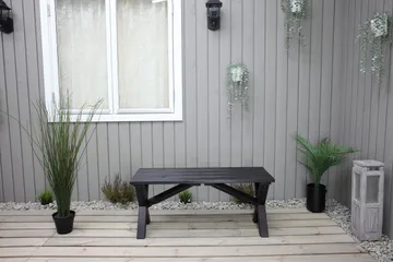 Lietinna Utebänk 100 cm - Svart - Utemöbler - Utesoffa - Trädgårdsbänk & utebänk