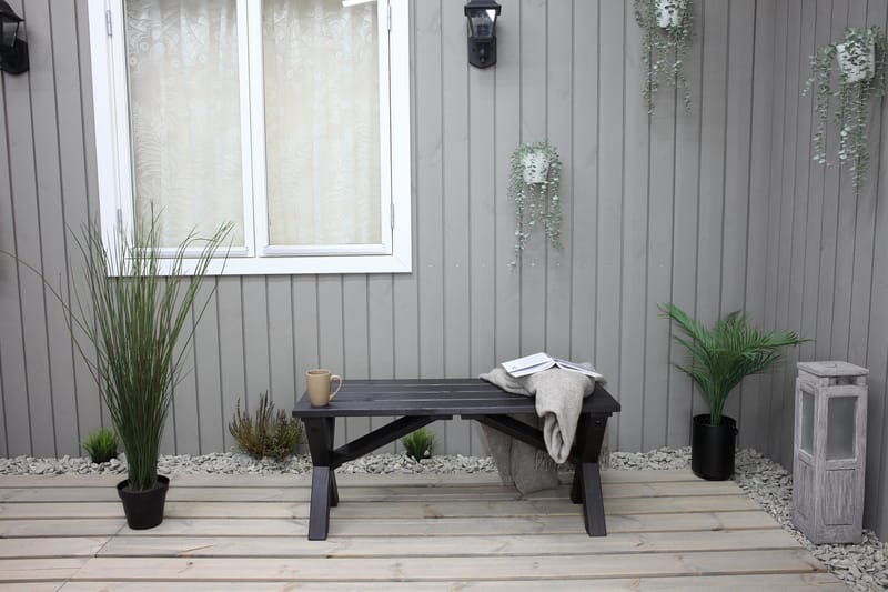 Lietinna Utebänk 100 cm - Svart - Utemöbler - Utesoffa - Trädgårdsbänk & utebänk