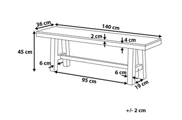 Scania Trädgårdsbänk 140 cm - Brun/Vit - Utemöbler - Utesoffa - Trädgårdsbänk & utebänk