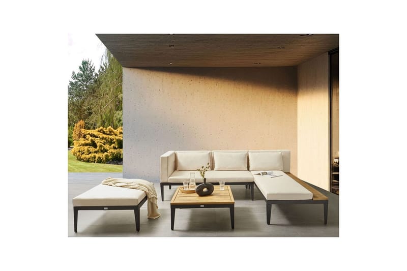 Trädgårdssoffgrupp med bord 3-sits Bracciano - Utemöbler - Loungemöbler - Soffgrupp utomhus