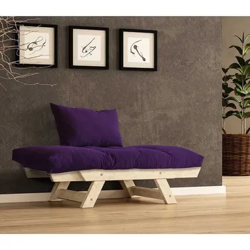 Zylar 2-sits Bäddsoffa - Lila/Natur - Möbler - Soffa - Bäddsoffa - Bäddsoffa 2 sits