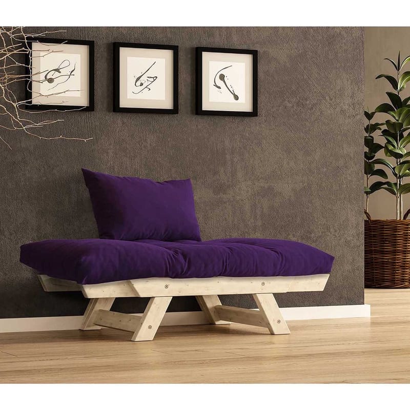 Zylar 2-sits Bäddsoffa - Lila/Natur - Möbler - Soffa - Bäddsoffa - Bäddsoffa 2 sits