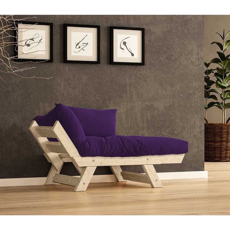Zylar 2-sits Bäddsoffa - Lila/Natur - Möbler - Soffa - Bäddsoffa - Bäddsoffa 2 sits