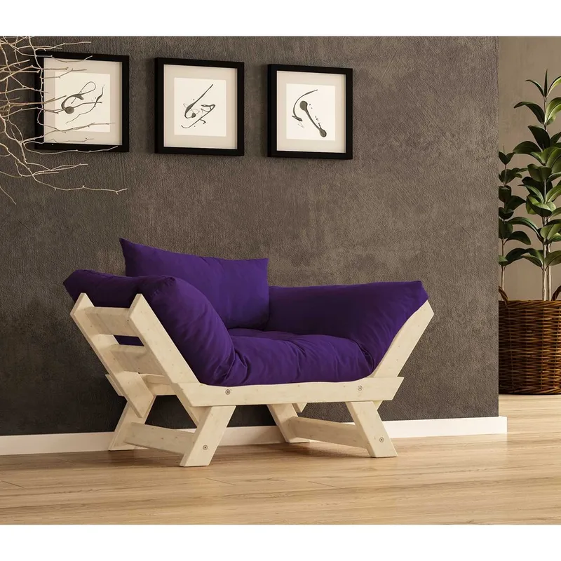 Zylar 2-sits Bäddsoffa - Lila/Natur - Möbler - Soffa - Bäddsoffa - Bäddsoffa 2 sits