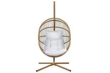 Hängstol Acri - Beige, vit - Utemöbler - Utestol & trädgårdsstol - Hängstol utomhus