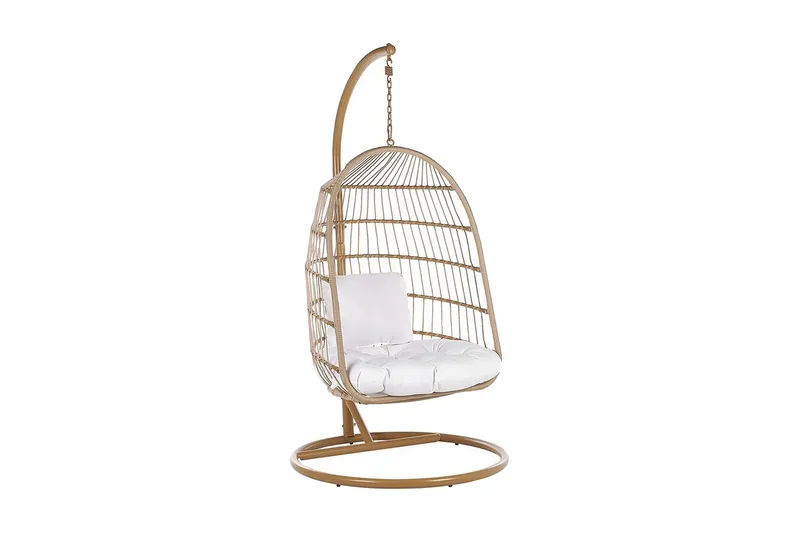 Allera Hängstol Utomhus med Stativ, Beige/Vit