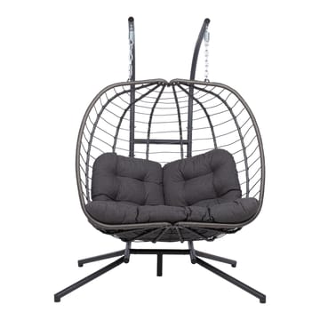 Hängstol Finse 2-sits 142x106x194 cm - Mörkgrå - Utemöbler - Utestol & trädgårdsstol - Hängstol utomhus - Hängstol med stativ