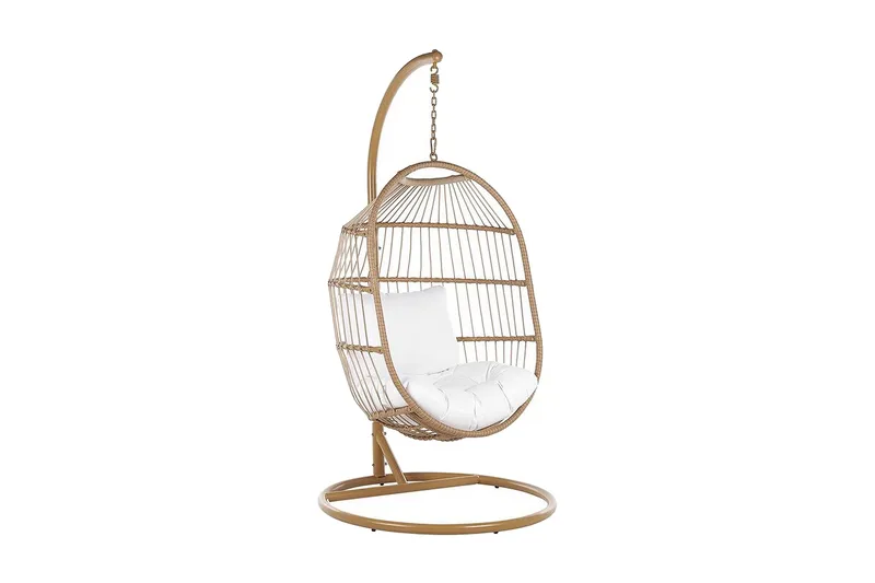 Hängstol Utomhus med stativ konstrotting beige ALBA, Trä/natur