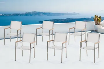 Grosseto Trädgårdsstol 6 St 58 cm - Vit - Utemöbler - Utestol & trädgårdsstol - Matstol & karmstol utomhus