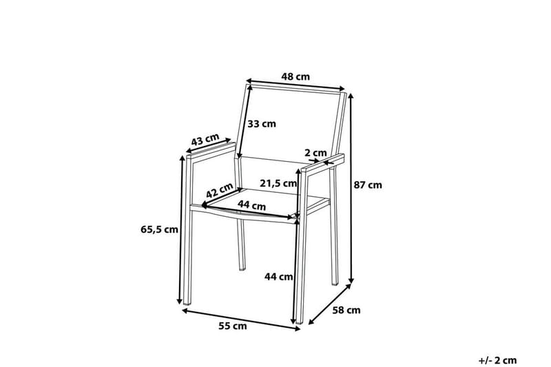 Grosseto Trädgårdsstol 6 St 58 cm - Vit - Utemöbler - Utestol & trädgårdsstol - Matstol & karmstol utomhus