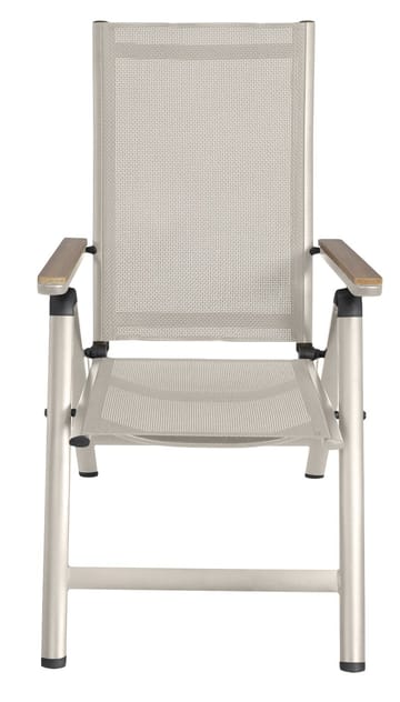 Reglerbar positionsstol i beige textilene med trälook | Svea - Utemöbler - Utestol & trädgårdsstol - Positionsstol
