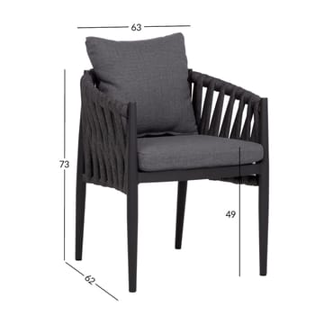 Stol Bristol 63x62x73 cm - Grå - Utemöbler - Utestol & trädgårdsstol - Utefåtölj & loungefåtölj