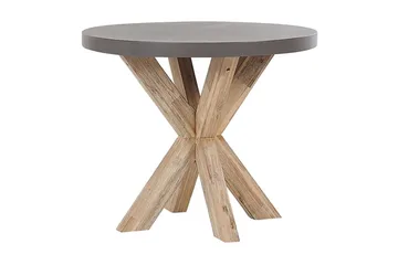 Trädgårdsset av Utebord och 4 pallar¸ 90 cmOLBIA - Grå - Utemöbler - Utegrupp - Cafeset
