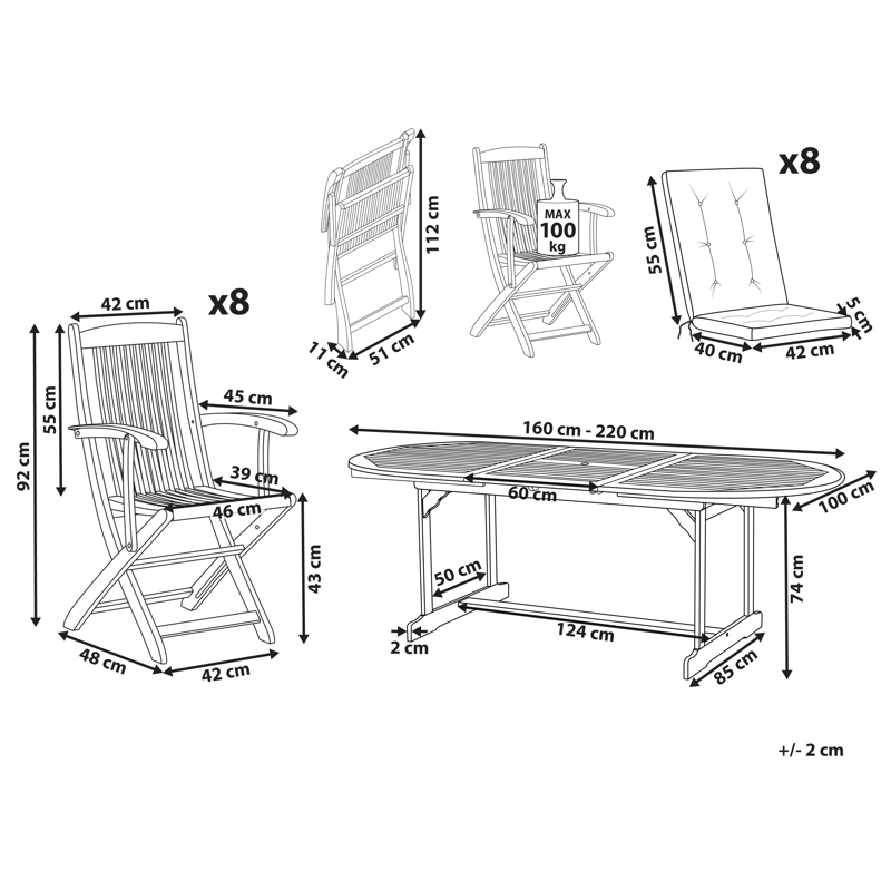Matgrupp Maui Premium - Ljusbeige - Utemöbler - Utegrupp - Matgrupp utomhus