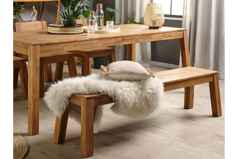 Coteto Matgrupp Utomhus 225 cm + 3 Utestolar + Bänk Utomhus - Akacia - Utemöbler - Utegrupp - Matgrupp utomhus