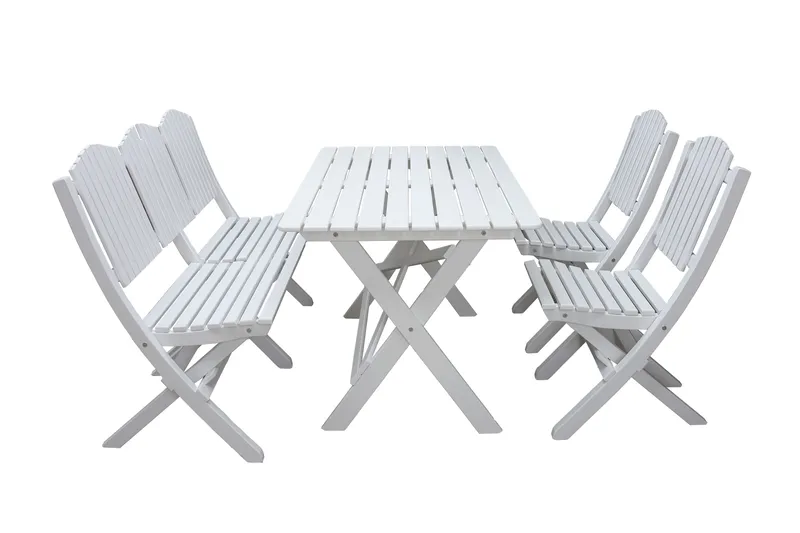 Delpino Matgrupp Utomhus 125 cm - Vit - Utemöbler - Utegrupp - Matgrupp utomhus
