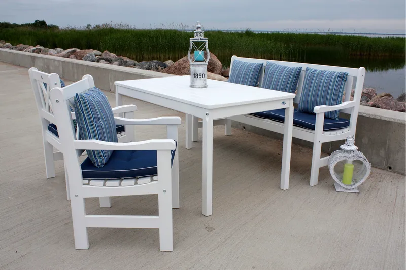 Olivo Matgrupp Utomhus med Sittdynor, Vit