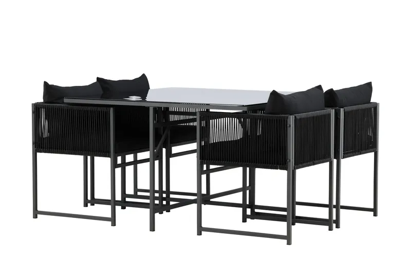 Noto Matgrupp Utomhus 4-sits - Svart - Utemöbler - Utegrupp - Matgrupp utomhus