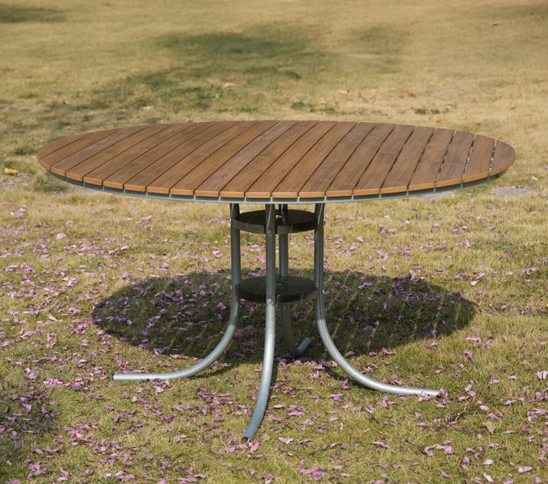 Rund matgrupp utomhus 6 stolar | Stolar i metall | Ø135 cm – Glänta - Utemöbler - Utegrupp - Matgrupp utomhus