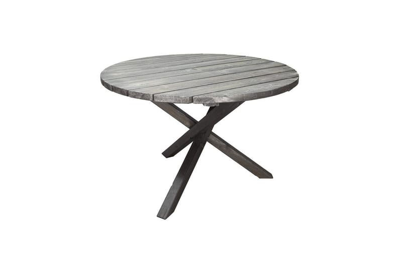 Utomhusmöbelgrupp Ø 112 cm bord & 4 Merida grå stolar Grå - Grå - Utemöbler - Utegrupp - Matgrupp utomhus