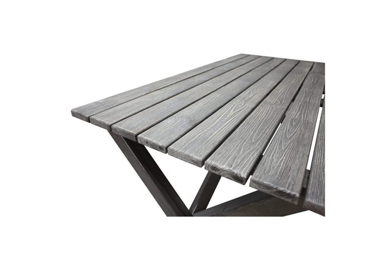 Utomhusmöbelgrupp 150 cm Bord & 4 Merida grå stolar Grå - Grå - Utemöbler - Utegrupp - Matgrupp utomhus