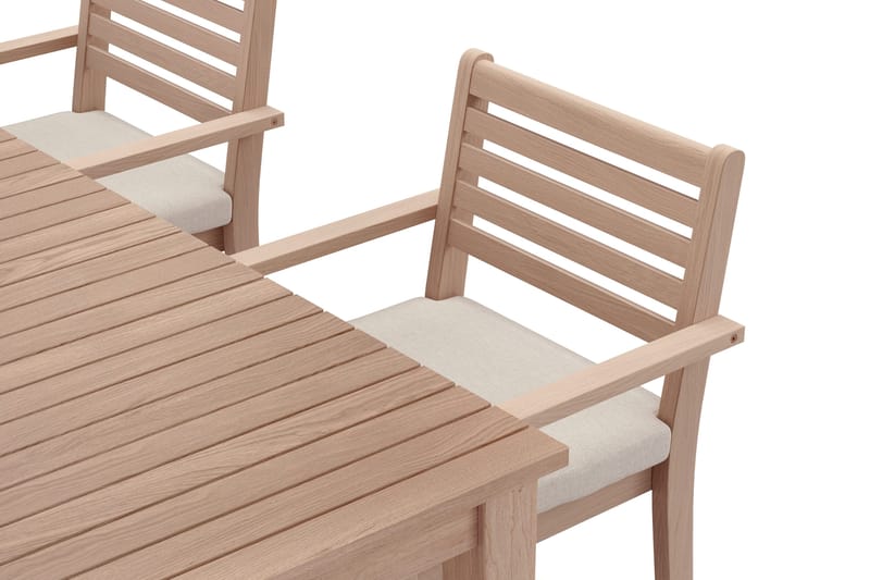 Wagnera Matgrupp Utomhus 206 cm med 4 Kamman Matstolar - Beige - Utemöbler - Utegrupp - Matgrupp utomhus
